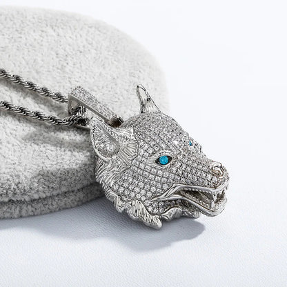 Iced Alpha Pendant – Bling Wolf Head Necklace