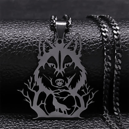Forestlight Guardian | Gold Wolf Pendant Necklace