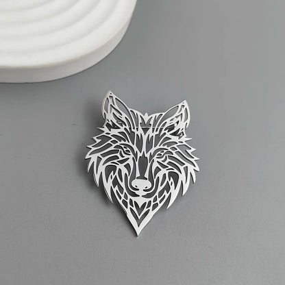 Gold Howl Brooch – 18K Plated Hollow Wolf Head Pin
