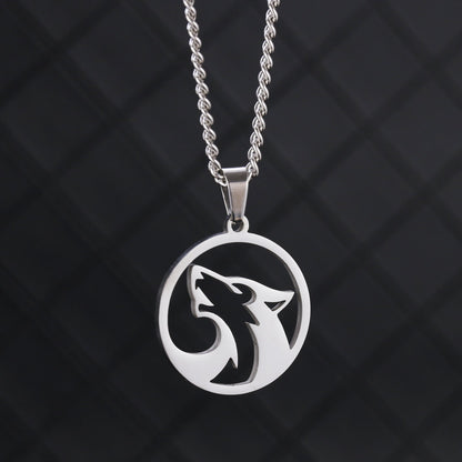 Mooncall | Stainless Steel Wolf Pendant