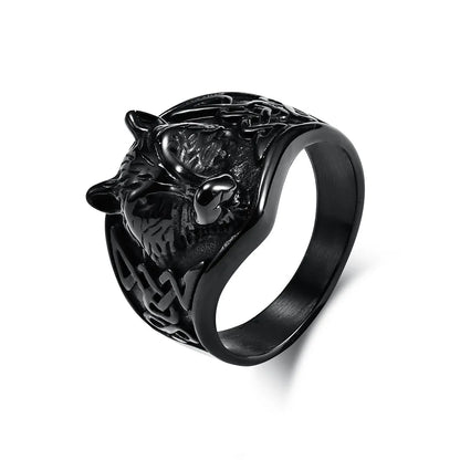 Fenrir’s Mark – Norse Viking Wolf Head Ring