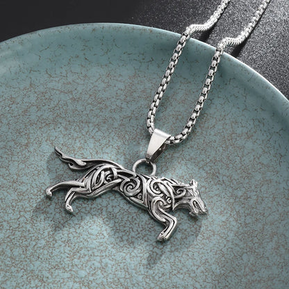 Alpha Wolf Pendant – Bold Urban Stainless Steel Necklace