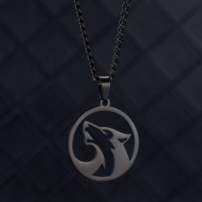 Mooncall | Stainless Steel Wolf Pendant