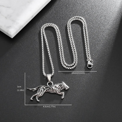 Alpha Wolf Pendant – Bold Urban Stainless Steel Necklace