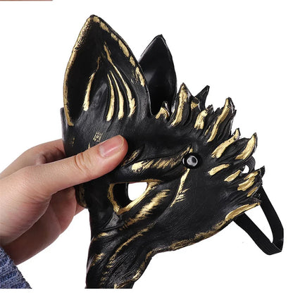Shadowbite Wolf Mask | Costume Animal Masquerade Mask with Elastic Band